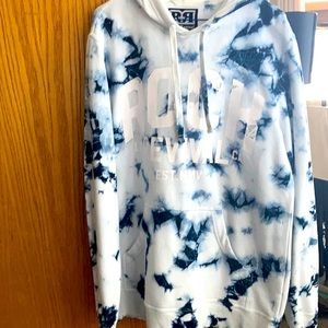 Men's-Blue, light blue and white hooded sweatshirt